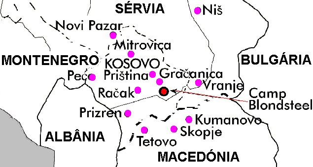 Mapa Kosovo.
