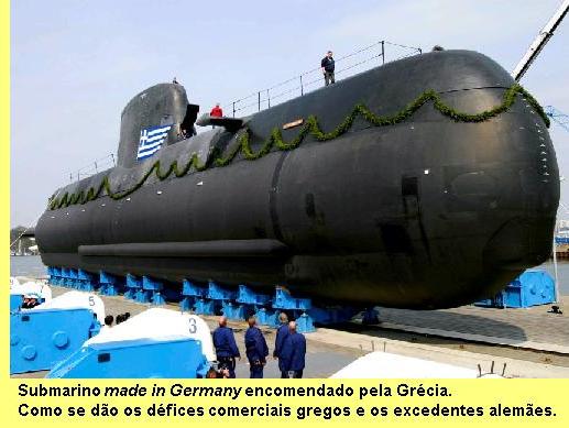 Um dos submarinos que a Alemanha impingiu  Grcia.