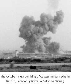 Quartel dos marines em Beirute, 1983.