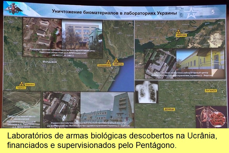 Laboratórios de armas biológicas descobertos na Ucrânia.