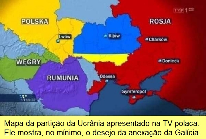 Mapa apresentado na TV polaca.