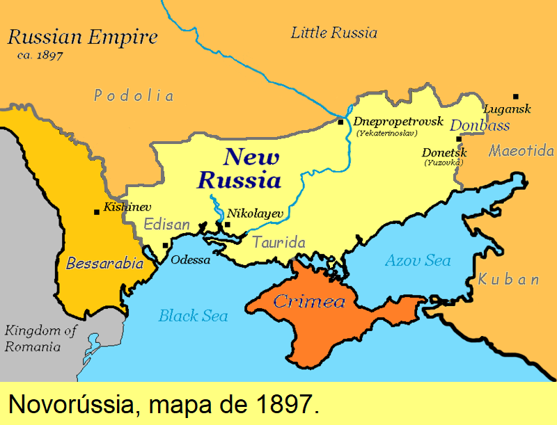 Novorússia, mapa de 1897.