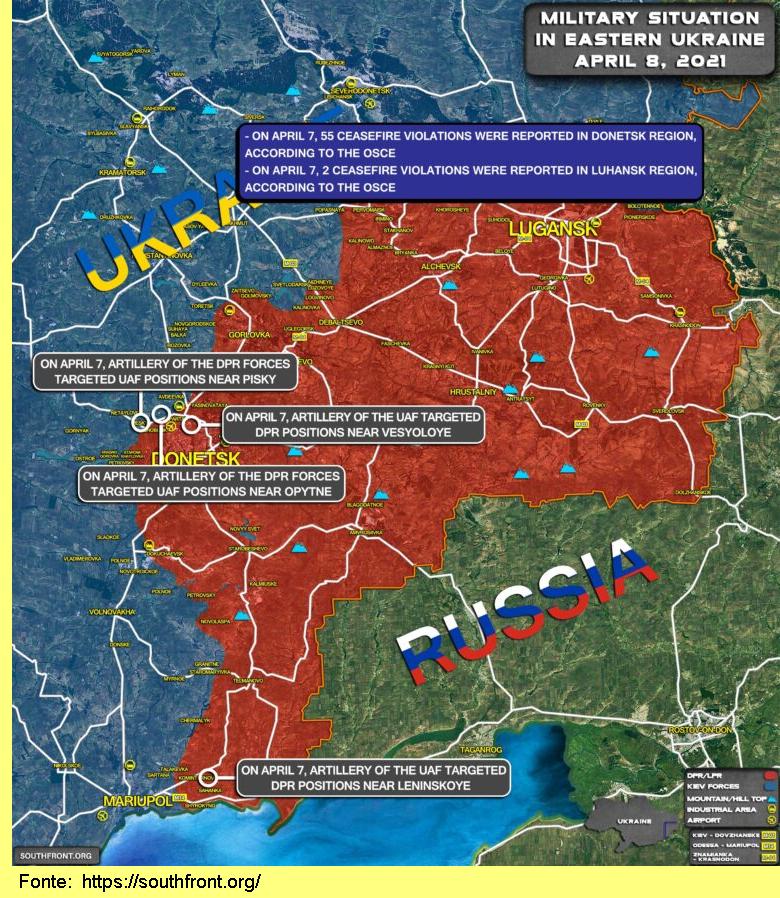 Situa��o militar no leste da Ucr�nia, 08/Abr/21.