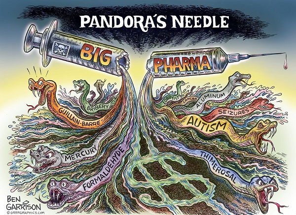 A agulha de Pandora, cartoon.