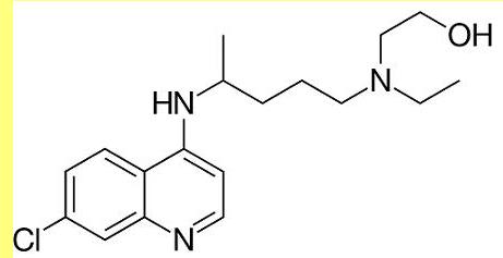 Mol�cula de hidroxicloroquina.