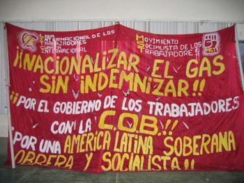 Manifesta��o da Central Obrera Boliviana, COB.