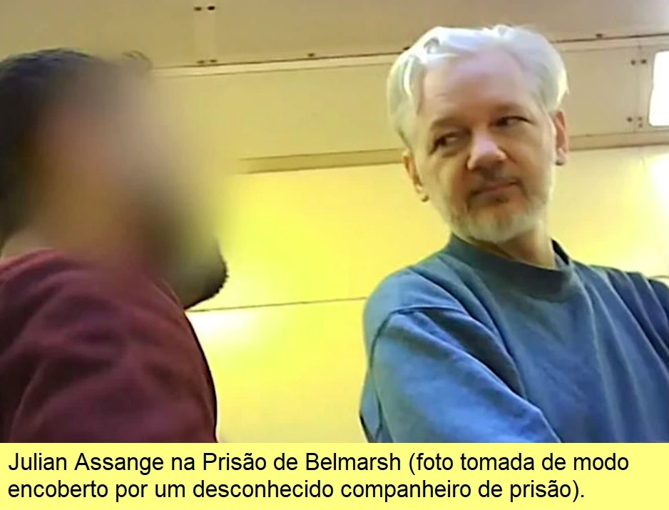 Julian Assange no Presídio de Belmarsh.