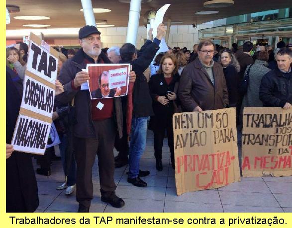 Manifesta��o de trabalhadores da TAP.