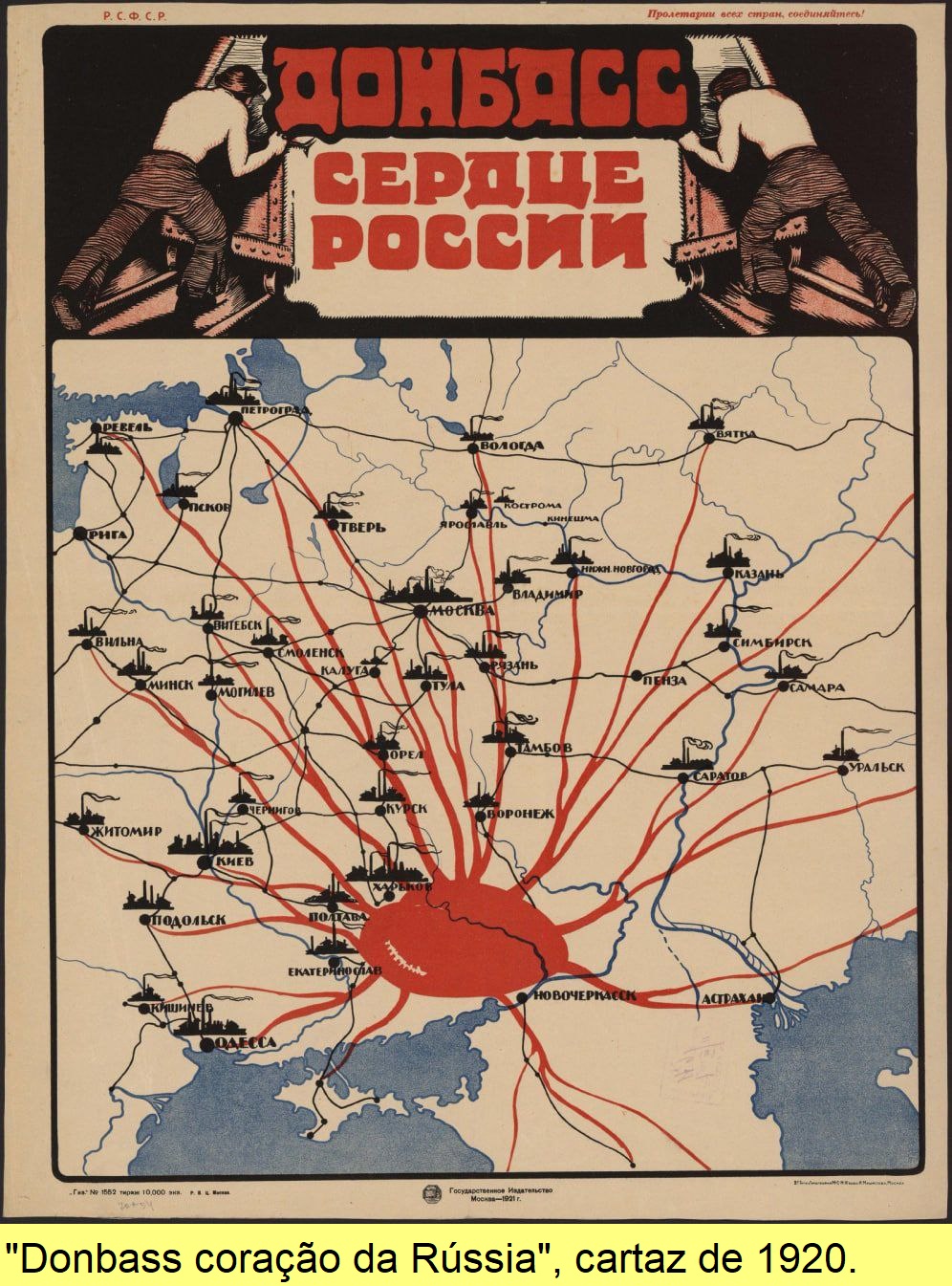 Cartaz soviético da década de 1920.