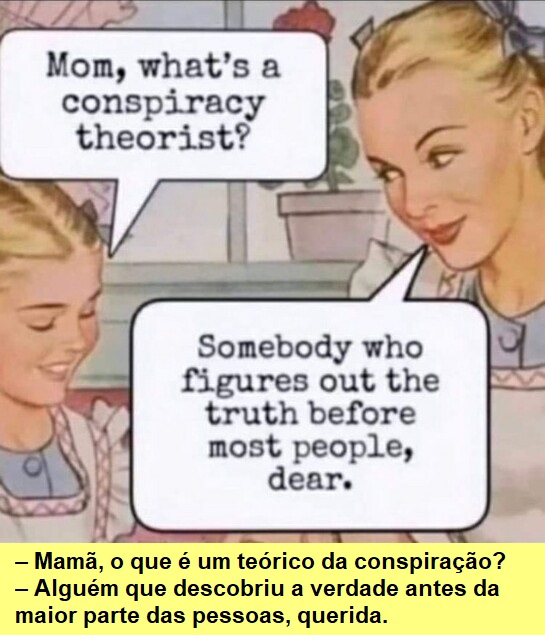 Teórico da conspiração, cartoon.