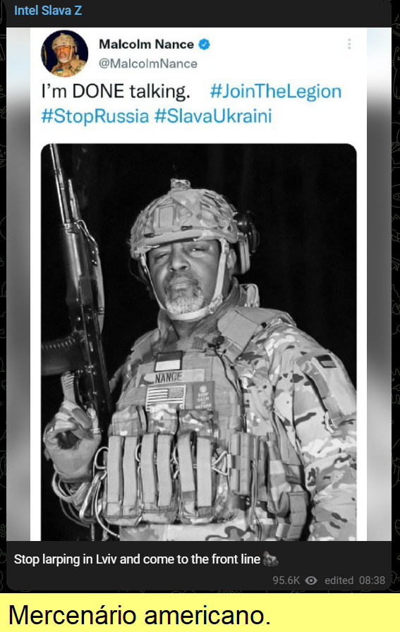 Mercenário Malcom Nance, dos EUA.