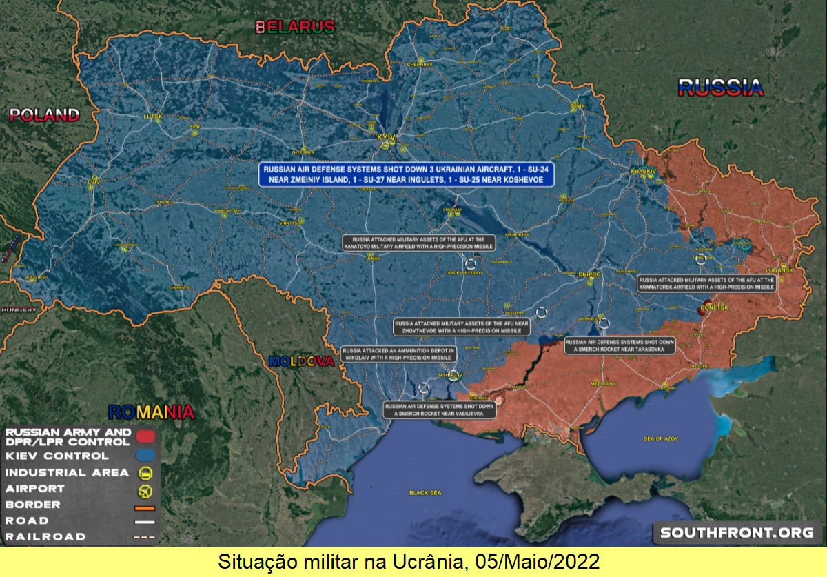 Situação militar na Ucrânia, 05/Maio/2022.