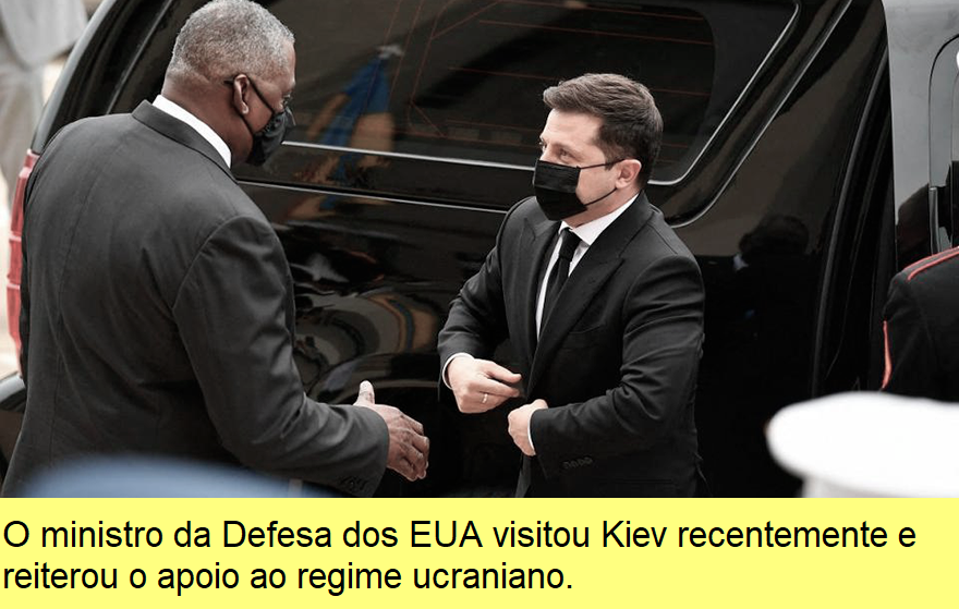 Austin em visita a Kiev e Zelensky.