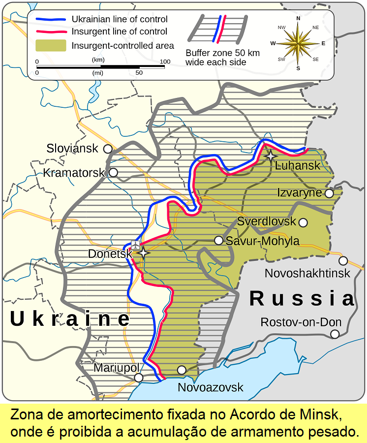 Buffer zone fixada no Acordo de Minsk.