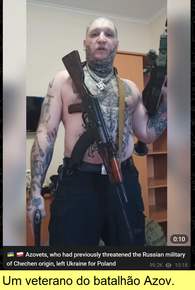 Um veterano do batalhão Azov.