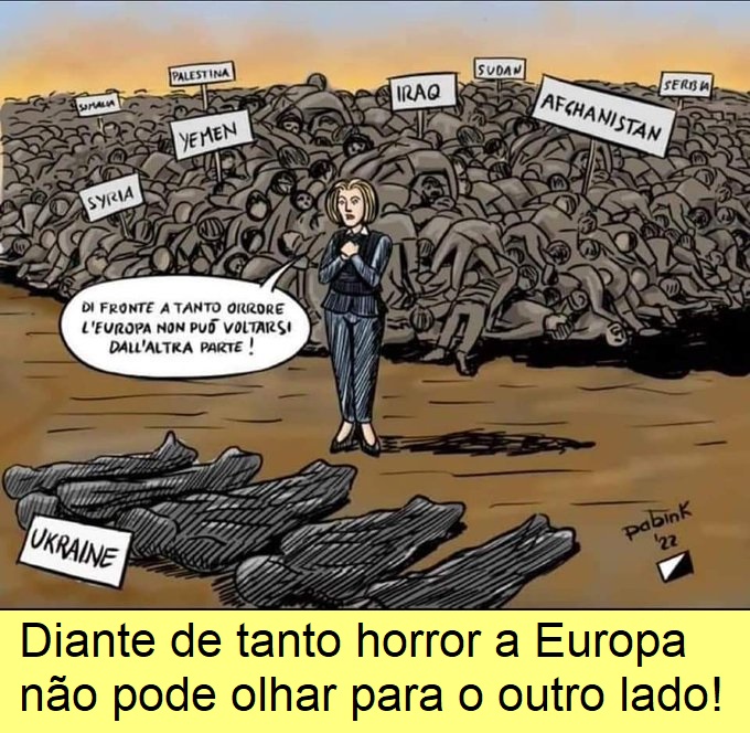 Cartoon de Pabink, horrores de uma guerra.
