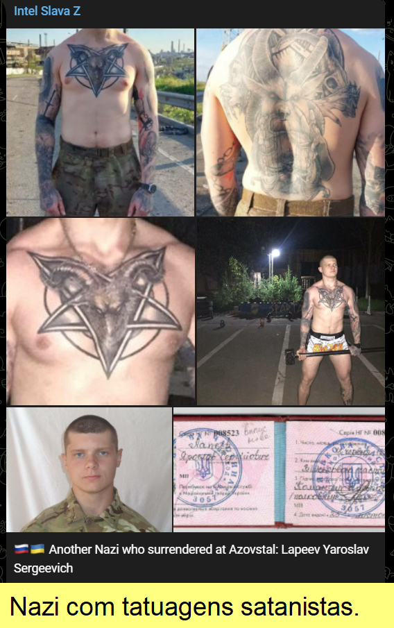 Nazi com tatuagens satanistas.