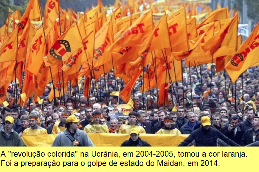 A 'revolução' laranja em 2004-2005.